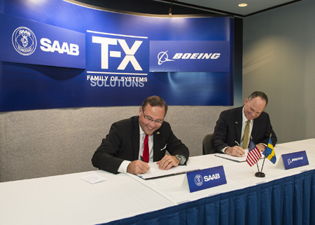 Boeing and Saab Sign Joint Development Agreement on T-X Family of Systems Training&nbsp;Competition.