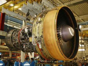 A CF6 turbofan engine at the KLM engine shop on Schiphol airport. Author: BabyNuke