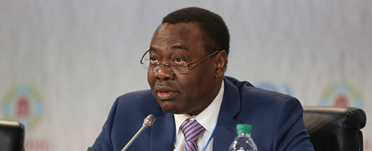 ICAO Council President Dr. Olumuyiwa Benard Aliu delivers his plenary statement to the COP22 in Marrakesh today.