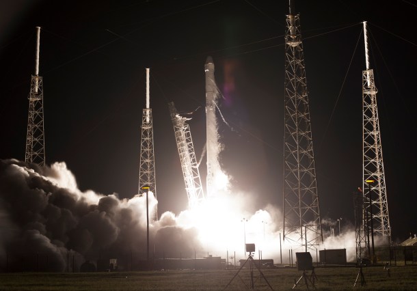 On July 18, 2016, SpaceX’s Falcon 9 rocket lifted off from Cape Canaveral Air Force Station's Space Launch Complex 40, in Florida, carrying the Dragon resupply spacecraft to the International Space Station for the company’s ninth commercial resupply mission. SpaceX currently is targeting Saturday, Feb. 18, for its 10th resupply mission, this time launching from launch complex 39A at NASA's Kennedy Space Center in Florida. Credits: NASA/Tony Gray