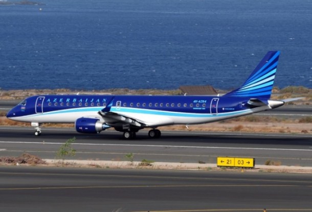Manufacturer: Embraer (Empresa Brasileira de Aeronautica) S.A., Brazil Embraer 190 (Embraer-190) belongs to the newest family of the Embraer airplanes manufactured in the early 2000s by the Brazilian aircraft-building company of the same name. The aircraft possesses exceptional characteristics, enabling to undertake the transportation of more than 100 passengers on a distance of 3000 - 4000 km. Production and maintenance of Embraer 190 began in 2006.  At the moment, "Azerbaijan Airlines" has 4 Embraer 190s in its fleet.