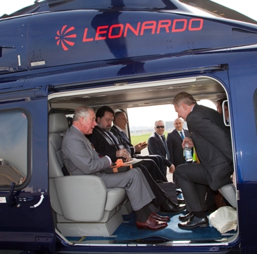 Leonardo provides helicopter for the Prince of Wales’ tour of&nbsp;Italy